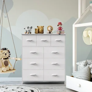 Dresser With 9 Fabric Storage Drawer